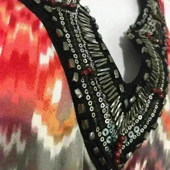 NWT NY Collection Embellished V Neck Midi Dress - Picture 3 of 5